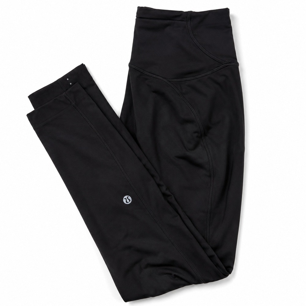 Lululemon Fast Free High Rise Crop Leggings Womens 8 Black 24in Side Pocket